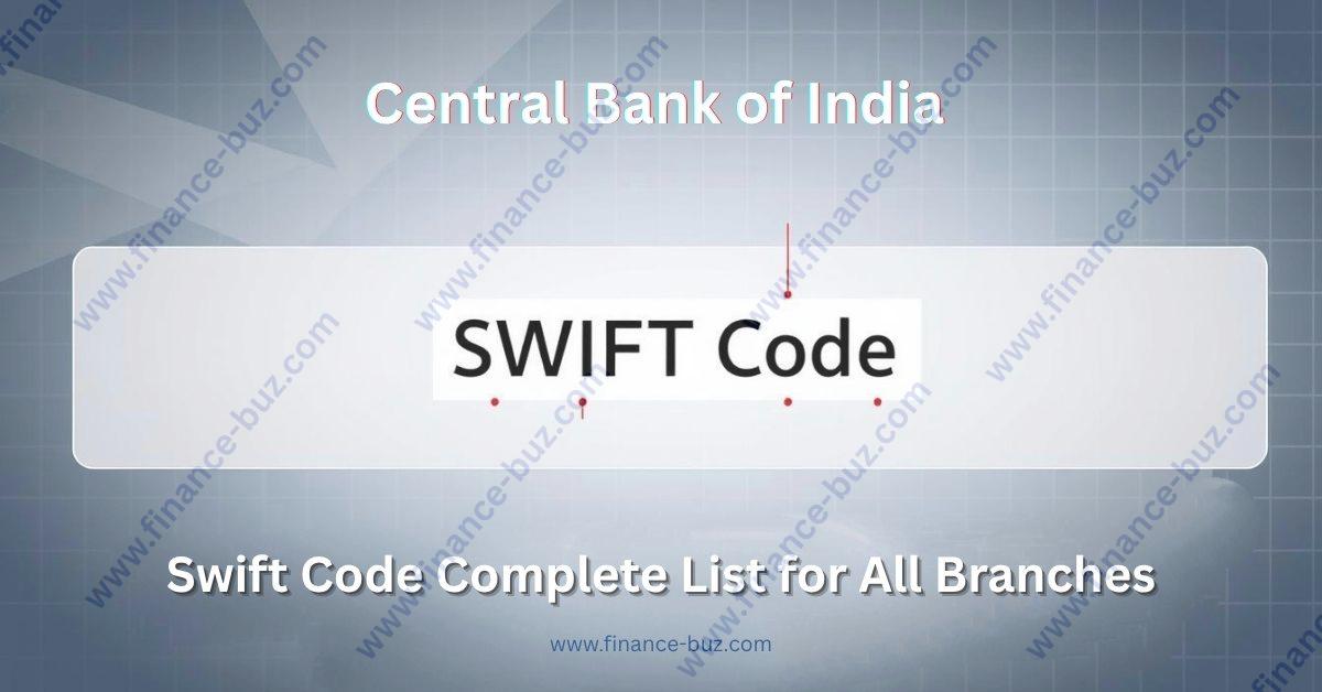 Central Bank of India Swift Code