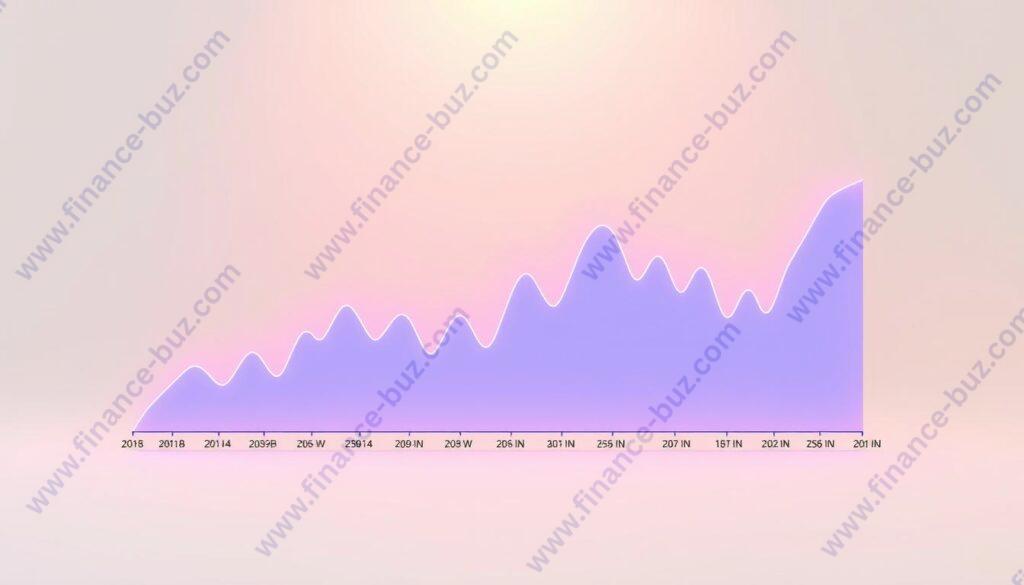 A detailed, high-resolution 3D line chart depicting the current Shiba Inu (SHIB) to Indian Rupee (INR) exchange rate. The chart is set against a clean, minimalist background, with a soft, warm lighting illuminating the data points. The lines are rendered in bold, vibrant colors that contrast well with the neutral tones, making the price fluctuations easy to interpret. The chart is viewed from a slightly elevated angle, providing a clear and comprehensive overview of the SHIB/INR market performance. The overall aesthetic is sleek, professional, and tailored to complement the informative nature of the image.