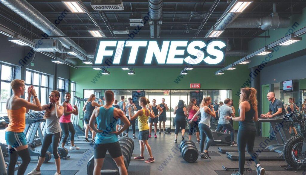 Image of a fitness franchise in operation. Image of a fitness franchise in operation.