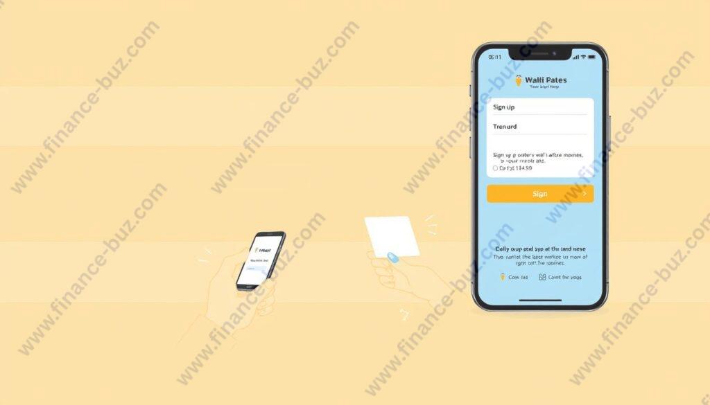 Image of a person registering on a mobile app Image of a person registering on a mobile app